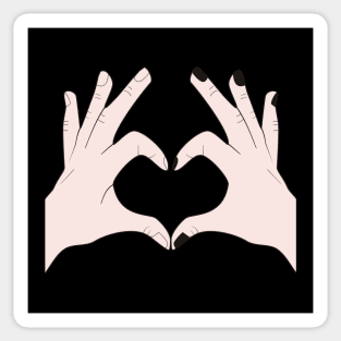 Hands Making Heart Shape Love Sign Language Valentine's Day Sticker